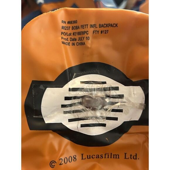 STAR WARS BOBA FETT Inflatable PACK BACKPACK #8237 2008 Lucasfilm - Picture 4 of 4